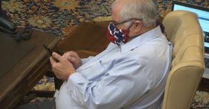 Read more about the article Lawmaker apologizes for face mask that looks like Confederate flag