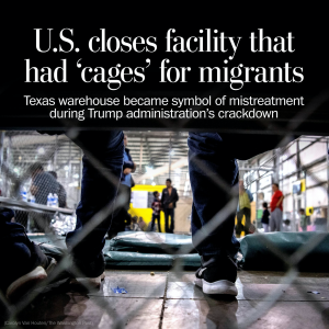 Read more about the article U.S. closes facility that had ‘cages’ for migrants