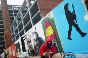 Read more about the article Graffiti artists protest over jailed Spanish rapper