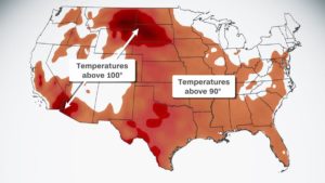 Read more about the article Heat wave bringing triple-digit temperatures from the Pacific to the Gulf Coast this week