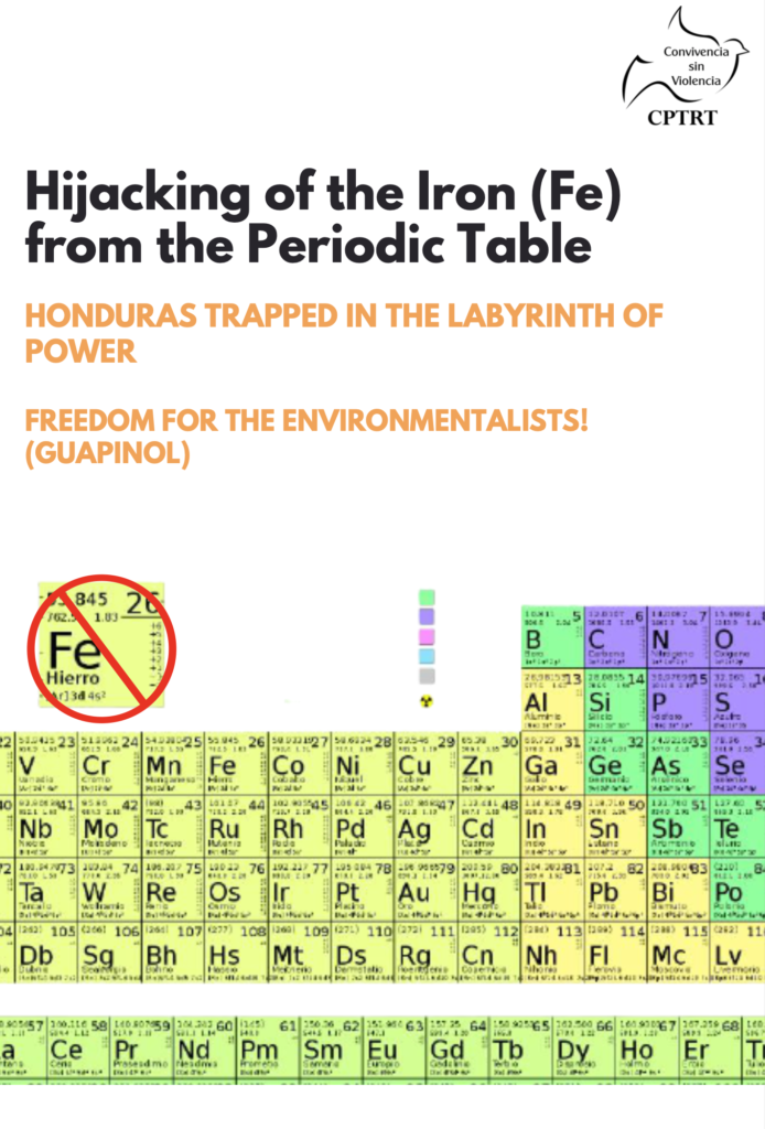 You are currently viewing Hijacking of the Iron (Fe) from the Periodic Table HONDURAS TRAPPED IN THE LABYRINTH OF POWER FREEDOM FOR THE ENVIRONMENTALISTS! (GUAPINOL)