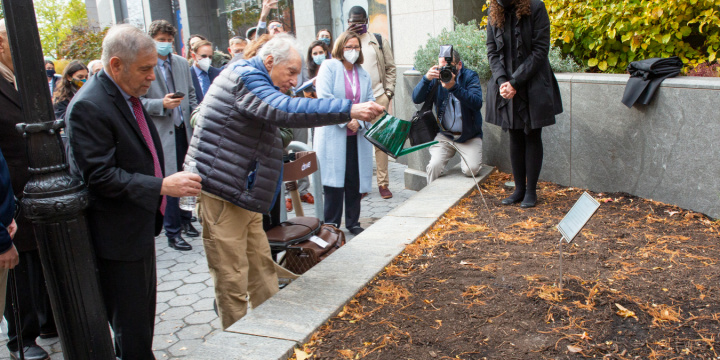 You are currently viewing Honorary Board Member Mr. Fred Terna was honored on Dec 3rd, 2021, in the Tree of ‘Continuity’ First Planted by Children at Terezin Concentration Camp Dedicated at Museum of Jewish Heritage in NY.