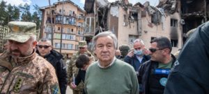 Read more about the article Guterres in Ukraine: War is ‘evil’ and unacceptable, calls for justice￼￼￼￼