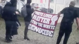 Read more about the article Men with neo-Nazi banners gather outside German synagogue on anniversary of arson attack￼