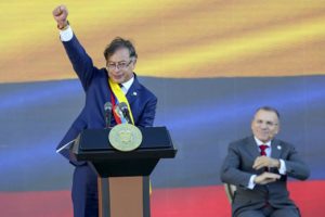 Read more about the article Ex-rebel takes oath as Colombian president in historic shift