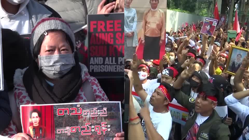 You are currently viewing <strong>Protesters in Bangkok, Tokyo mark second anniversary of Myanmar coup</strong>