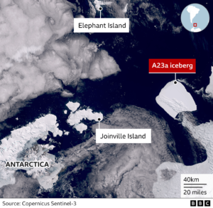 Read more about the article A23a: World’s biggest iceberg on the move after 30 years