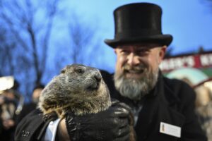 Read more about the article Punxsutawney Phil, the spring-predicting groundhog, and wife Phyllis are parents of 2 babies