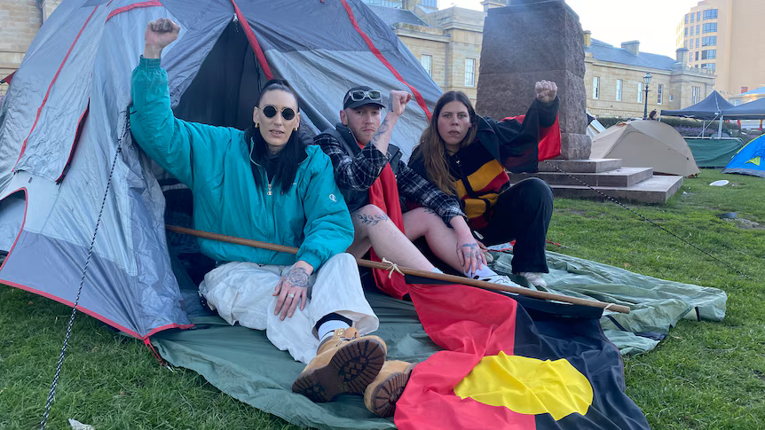 You are currently viewing Tasmanian Aboriginal people are camping on parliament lawns demanding treaty