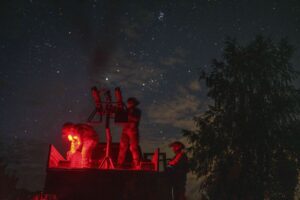 Read more about the article With men at the front lines, women watch over Ukraine’s night sky for Russian drones