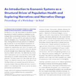 An Introduction to Economic Systems as a Structural Driver of Population Health and Exploring Narratives and Narrative Change