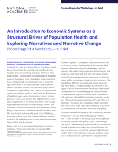 Read more about the article An Introduction to Economic Systems as a Structural Driver of Population Health and Exploring Narratives and Narrative Change