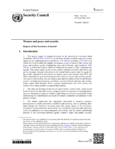 Read more about the article Report of the Secretary-General on women and peace and security (S/2024/671) [EN/AR/RU/ZH]