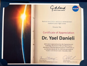 Read more about the article Dr. Yael Danieli Keynotes the “2024 Intergenerational Trauma Lunch & Learn Event” and Receives VIP NASA Tour