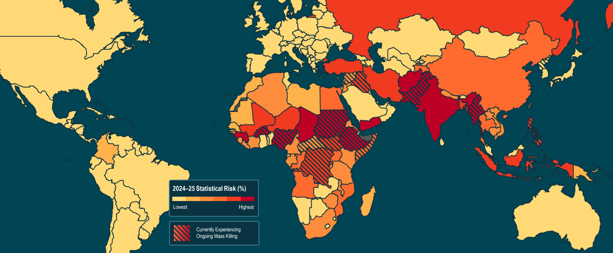 You are currently viewing Countries at Risk for Intrastate Mass Killing 2024–25: Early Warning Project Statistical Risk Assessment Results