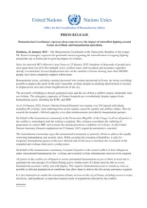 Read more about the article Humanitarian Coordinator expresses deep concern over the impact of intensified fighting around Goma on civilians and humanitarian operations