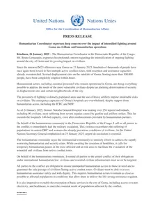 You are currently viewing Humanitarian Coordinator expresses deep concern over the impact of intensified fighting around Goma on civilians and humanitarian operations