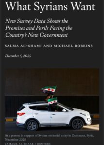 Read more about the article A year ago today, the brutal Assad regime of Syria fell. While Syrians are rightfully hopeful for their future, there remains much to be done.