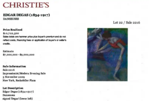 Read more about the article After nine years of delays, New York court unfreezes case over sale of Nazi-looted Degas painting