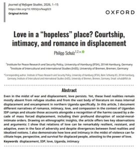 Read more about the article Who found love in a “hopeless” place? According to my recent paper in the Journal of Refugee Studies, formerly displaced communities in northern Uganda did.