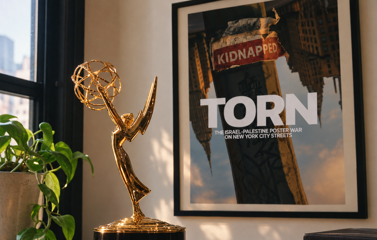 You are currently viewing TORN: The Israel-Palestine Poster War on NYC StreetsWins 2026 New York Emmy® Award